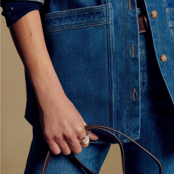 Sezane Will Jacket Denim Blue - Size M - Picture 5 of 8